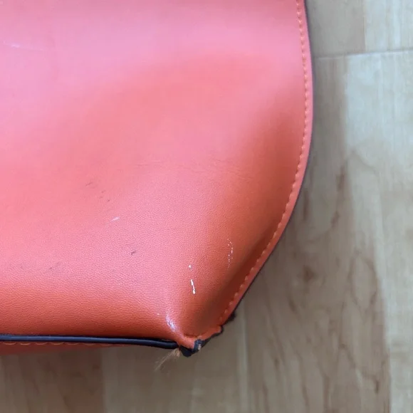 Neiman Marcus Tangerine Faux Leather Tote - Picture 11 of 11